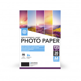 PAPEL FOTOGRAFICO A4 HOOPSON GLOSSY BRILHANTE 135G 20 FOLHAS  