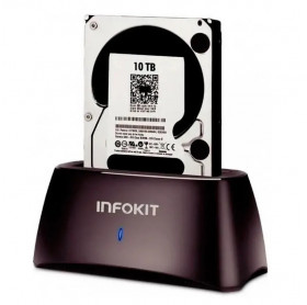 DOCKING STATION INFOKIT USB 3.0 PARA HD SATA 2.5/3.5 ATE 10TB C/FONTE ECASE-Z320