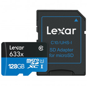 CARTÃO DE MEMORIA 128GB LEXAR MICRO SDXC CLASSE 10 LSDMI128BBNL633A