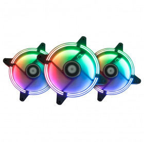 KIT COOLER GABINETE 3 FANS RGB RISEMODE TORNADO RM-TO-02-RGB 120X25MM