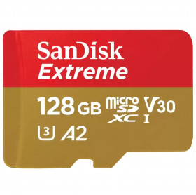 CARTÃO DE MEMORIA 128GB MICRO SDXC EXTREME A2 U3 SANDISK SDSQXA1-128G-GN6MA