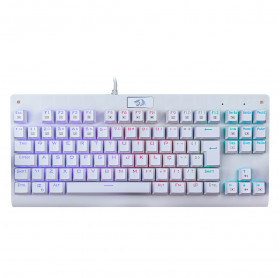 TECLADO USB GAMER REDRAGON DARK AVENGER BRANCO MECANICO K568W-R PT-BROWN