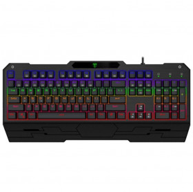 TECLADO USB GAMER MECANICO T-DAGGER BATTLESHIP RAINBOW T-TGK301-BL