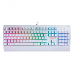 TECLADO USB GAMER REDRAGON KALA RGB MECANICO BRANCO SWITCH AZUL K557W-RGB PT-BL 