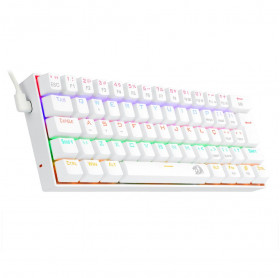 TECLADO USB GAMER REDRAGON LAKSHMI MECANICO BRANCO SWITCH AZUL K606W-R PT-BLUE