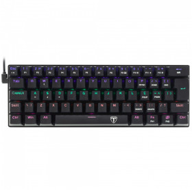 TECLADO USB GAMER MECANICO T-DAGGER ARENA RGB PRETO SWITCH AZUL T-TGK321-BL  