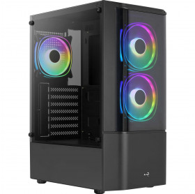 GABINETE ATX GAMER AEROCOOL QUANTUM V2 PRETO LAT VIDRO TEMPERADO - S/FONTE