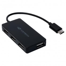 HUB USB-C 4 PORTAS USB 2.0 C3 TECH HU-C200BK PRETO