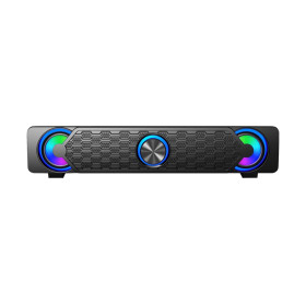 CAIXA DE SOM USB/P2 SOUNDBAR GAMER ROUND LED RGB 7 CORES LETRON