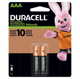 PILHA RECARREGAVEL AAA C/2 DURACELL 900MAH 1.2V DX2400