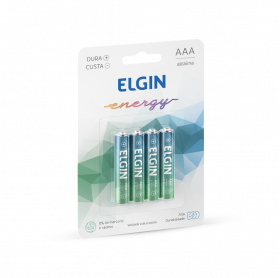 PILHA ALCALINA ELGIN ENERGY AAA C/4 LR3 1.5V BLISTER 82155