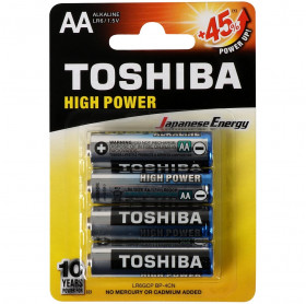 PILHA ALCALINA AA 1,5V LR6GCP TOSHIBA C/4 LR6GCP BP-4CN