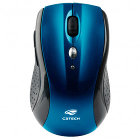 MOUSE SEM FIO M-W012 II C3 TECH OPTICO 800/1600 DPI AZUL/PRETO