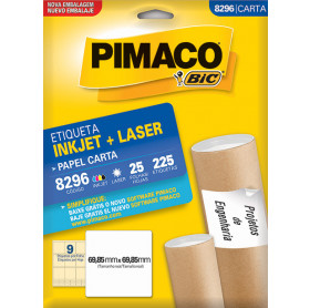 ETIQUETA PIMACO 8296 MOD.9 CARTA 25 FOLHAS