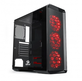 GABINETE ATX REDRAGON GC-602 GRIMLOCK PRETO C/3 FANS RGB VIDRO S-FONTE