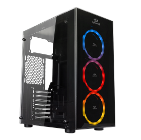 GABINETE ATX REDRAGON GC-605 THUNDERCRACKER PRETO C/3 FANS RGB VIDRO S-FONTE