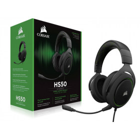 FONE DE OUVIDO CORSAIR HS50 STEREO PRETO/VERDE CA-9011171-NA