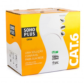 CABO DE REDE CAT.6 SOHOPLUS AZUL 24AWGX4P 305 MTS - CAIXA