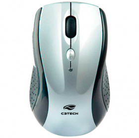 MOUSE SEM FIO M-W012 II C3 TECH OPTICO 800/1600 DPI PRATA/PRETO