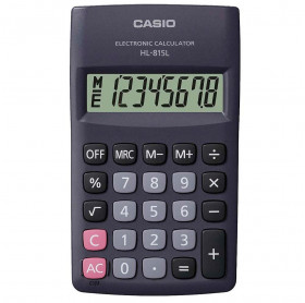 CALCULADORA DE BOLSO 8 DIGITOS PRETA CASIO HL-815L-BK-S4-DP