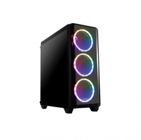 Gabinete ATX Gamer Warrior Modoc RGB GA179 Preto Lateral Vidro - Sem Fonte