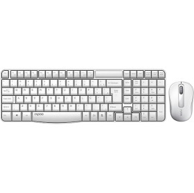 TECLADO E MOUSE SEM FIO RAPOO X1800S RA002 BRANCO