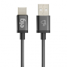 Cabo USB para USB-C Macho ELG Inox 1m Cinza INXC10GY