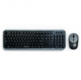 TECLADO E MOUSE SEM FIO K-W200BGY C3 TECH MULTIMIDIA -TECLAS ALTAS E ARREDONDADA