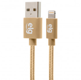 CABO USB LIGHTNING APPLE ELG 1.0MT DOURADO NYLON C810BG - HOMOLOGADO          