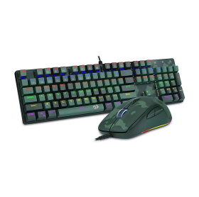 TECLADO E MOUSE USB GAMER REDRAGON MECANICO DARK S108 PRETO/VERDE