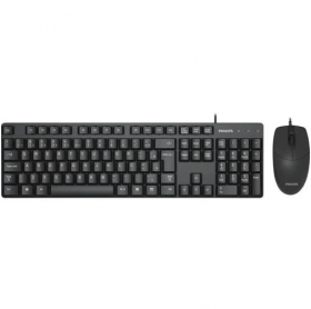 Teclado e Mouse USB Philips Preto SPT6254