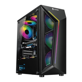 GABINETE ATX GAMER HAYOM GB1713 PRETO C/4 FANS VIDRO TEMPERADO - SEM FONTE 