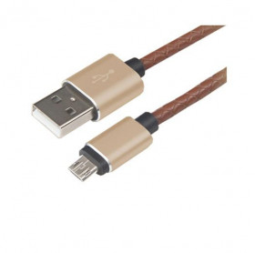 CABO USB MACHO PARA MICRO USB 1.2MT COURO EASY MOBILE PREMIUN GOLD - SMARTPHONES