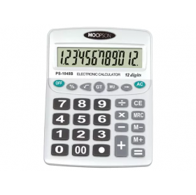 Calculadora de Mesa 12 Dígitos Hoopson Cinza/Preta PS-1048B
