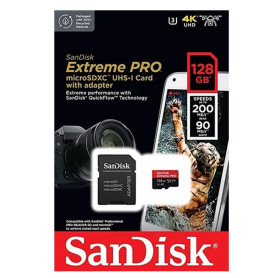 CARTÃO DE MEMORIA 128GB MICRO SDXC EXTREME PRO SANDISK 200MB/S