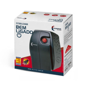 ESTABILIZADOR 300VA COLETEK BEM LIGADO BIVOLT MANUAL/115V C/4 TOMADAS  