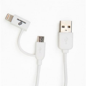 CABO USB 2 EM 1 LIGHTNING APPLE/MICRO USB GOLDENTEC 1MT - HOMOLOGADO          