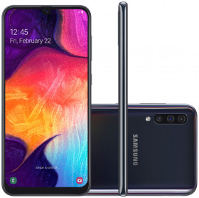 APARELHO CELULAR SMARTPHONE SAMSUNG GALAXY A50 PTO OCTA CORE/64GB/4GBRAM/TELA 6