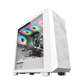 GABINETE ATX GAMER HAYOM GB1780 BRANCO C/4 FANS VIDRO TEMPERADO - SEM FONTE 