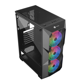 GABINETE ATX GAMER HAYOM GB1710 PRETO C/3 FANS VIDRO TEMPERADO - SEM FONTE 