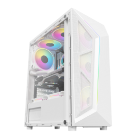 GABINETE ATX GAMER HAYOM GB1733 BRANCO C/4 FANS VIDRO TEMPERADO - SEM FONTE 