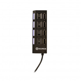 HUB USB 2.0 4 PORTAS HOOPSON C/ CHAVE LIG/DES HUB-004 PRETO