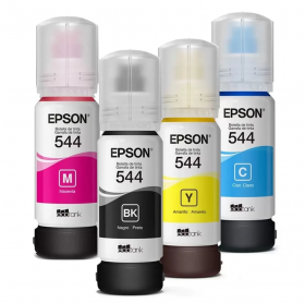 KIT REFIL DE TINTA EPSON T544 PRETO/COLORS T544520 L3150 L3160 L3250 L3260 L5290