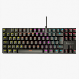 TECLADO USB HOOPSON GAMER MECANICO TPC-075-PT LED RGB PRETO SWITCH AZUL