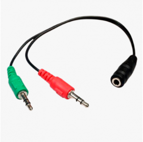 CABO ADAPTADOR DE AUDIO 2 P2 MACHO PARA 1 P3 FEMEA HOOPSON P3-002