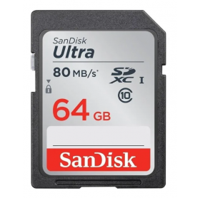 CARTÃO DE MEMORIA 64GB SDXC ULTRA UHS-I SANDISK CLASSE 10 SDSDUNC-064G-GN6IN