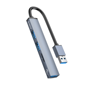 HUB USB 3.0 PARA 3 PORTAS USB3.0(1) USB2.0(2) TF ORICO ALUMINIO AH-A12F CINZA