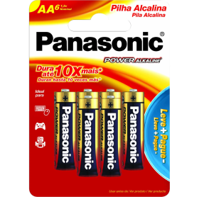 PILHA ALCALINA AA/6 PANASONIC LR6XAB/L6P5