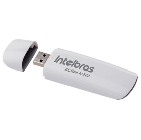 PLACA DE REDE USB 3.0 INTELBRAS ACTION A1200 DUAL BAND 300/867MBPS BRANCO