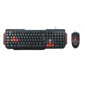 TECLADO E MOUSE USB 5+ GAMER STAR 2.0 PRETO/VERMELHO